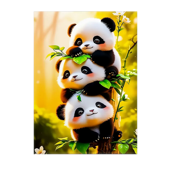 Tableau 3 petits Pandas – 10x15 cm