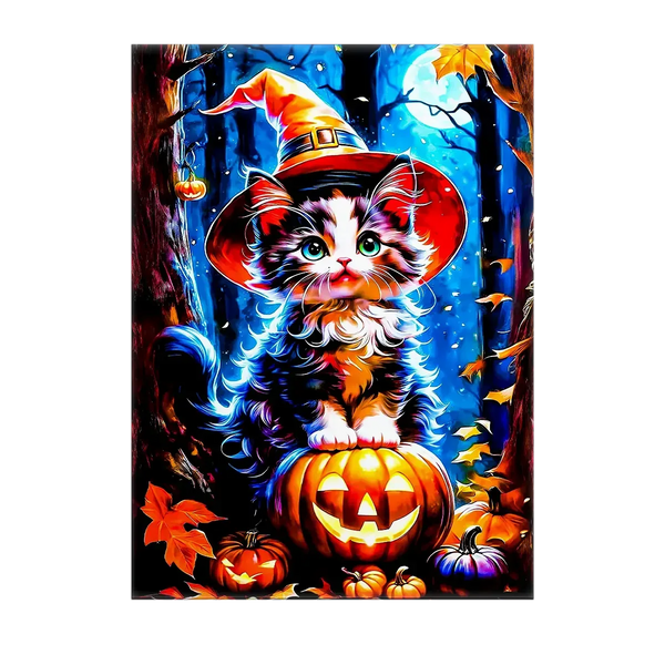 Tableau Chat Halloween – 10x15 cm