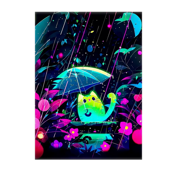 Tableau Chat Néon – 10x15 cm