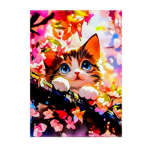 Tableau Chat Printemps – 10x15 cm