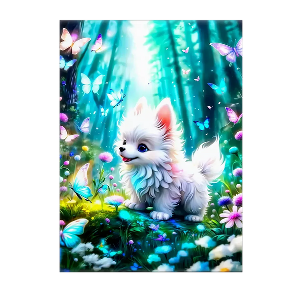 Tableau Chien Papillon – 10x15 cm