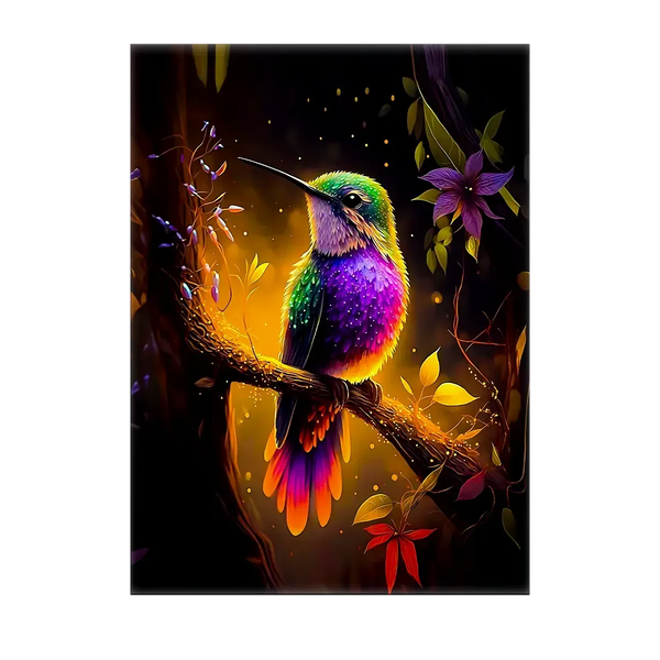 Tableau Colibris Violet – 10x15 cm