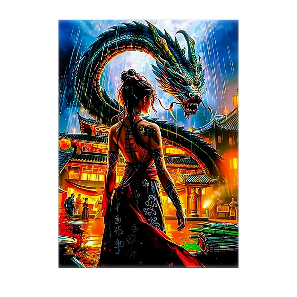Tableau Dragon Japonais – 10x15 cm