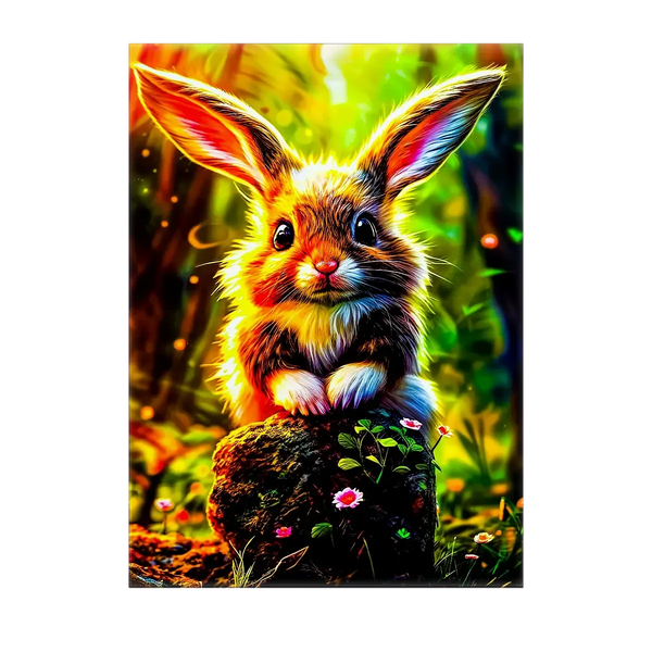 Tableau Lapin Forêt – 10x15 cm