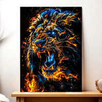 Tableau Lion Feu