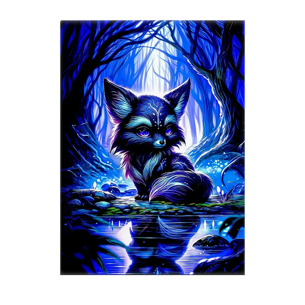 Tableau Renard Sombre – 10x15 cm
