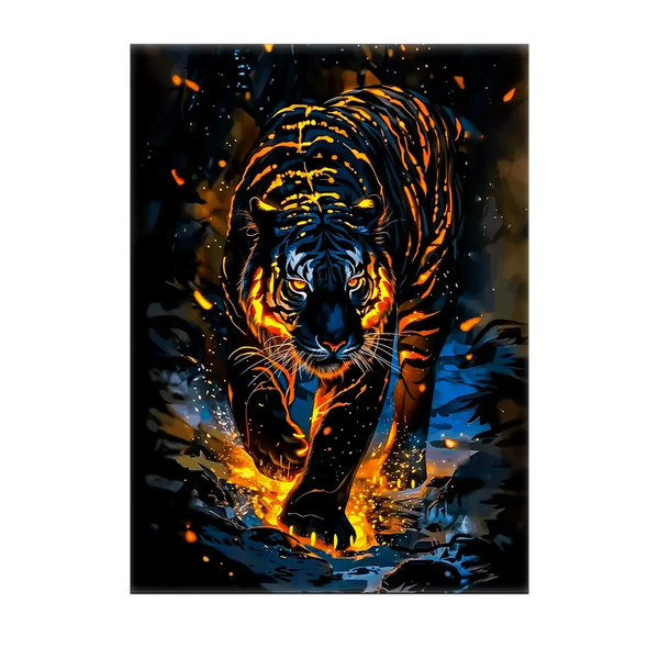 Tableau Tigre Lave – 10x15 cm