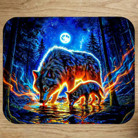 Tapis de Souris Loup Famille
