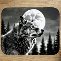 Tapis de Souris Loup Monochrome