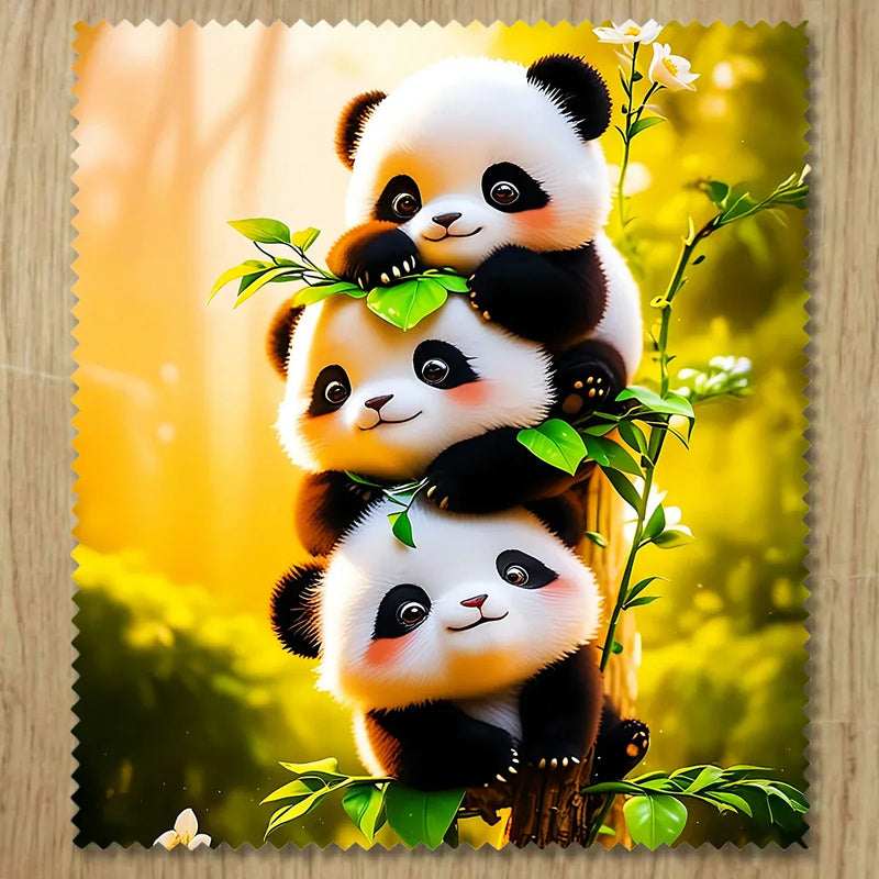Chiffonnette 3 petits Pandas