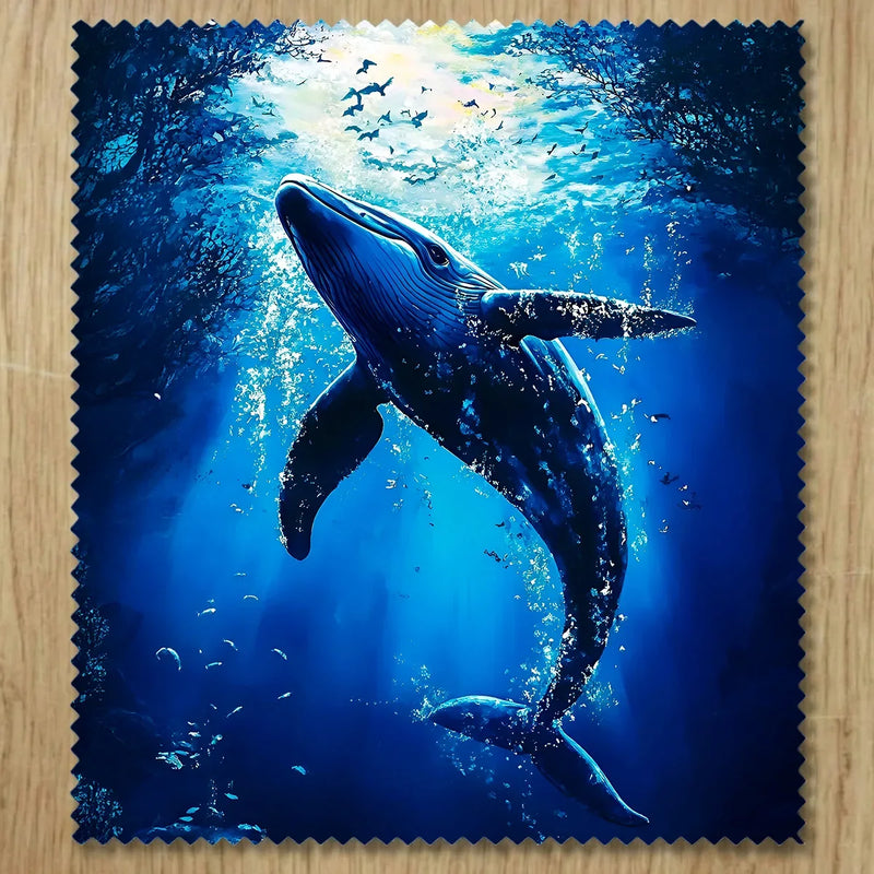 Chiffonnette Baleine Bleue