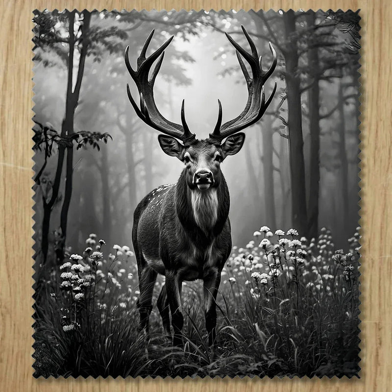 Chiffonnette Cerf Noir et Blanc