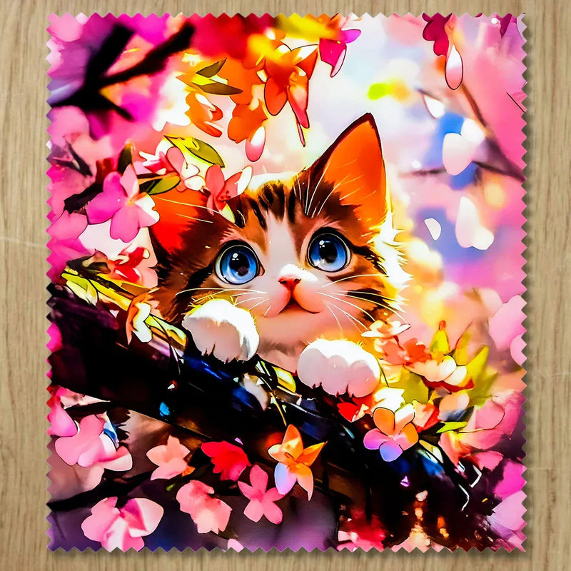 Chiffonnette Chat Printemps