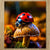 Coccinelle rouge vibrante sur chapeau de champignon Chiffonnette Coccinelle