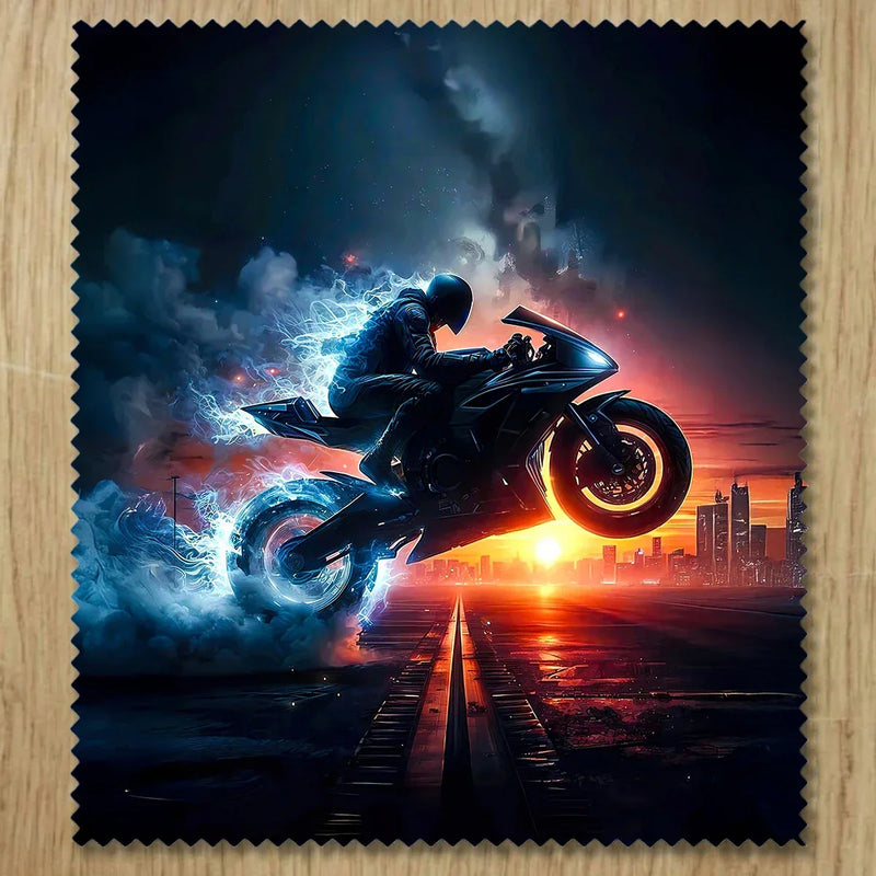 Chiffonnette Moto Noire