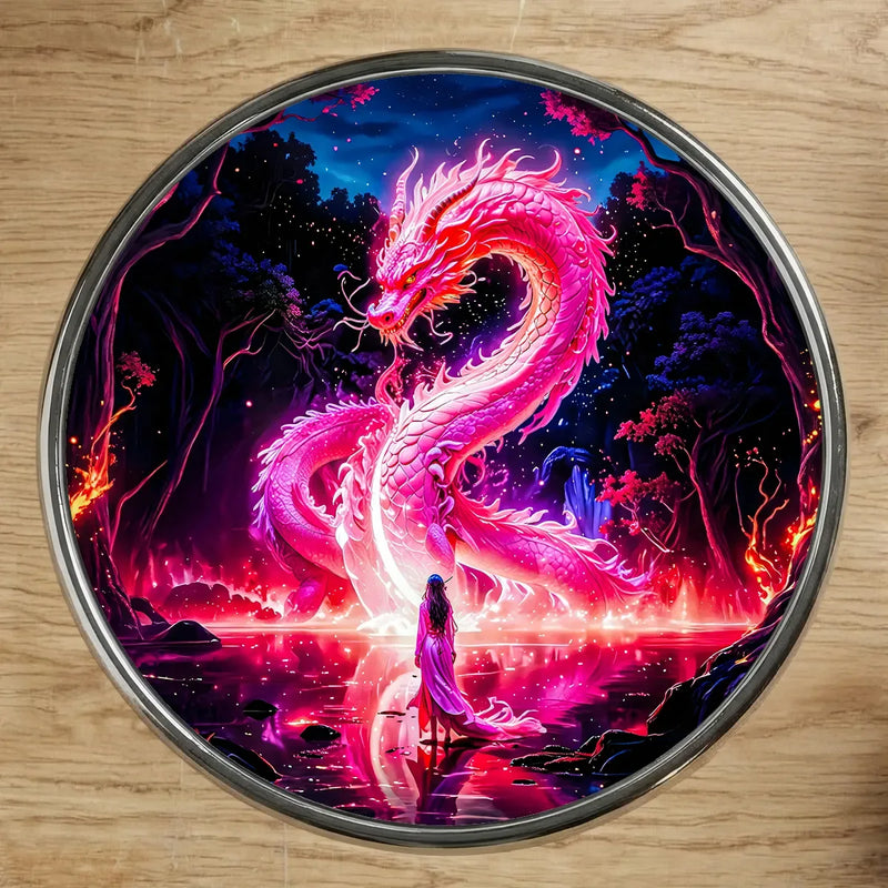 Magnet Dragon Chinois Rose