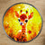 Magnet girafe savane décoration frigo, illustration dessinée à la main en Anjou sans IA