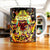 Tasse Broly : mug céramique brillant de Super Saiyan Broly en armure dorée et rouge sur fond enflammé