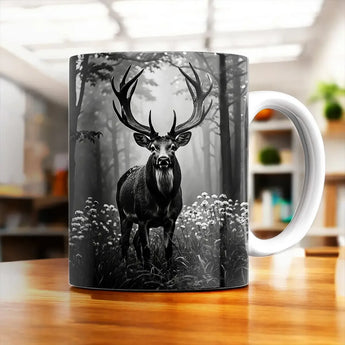 Mug Cerf Noir et Blanc - Les Bois d'Aurore
