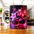 Tasse Cerise : mug noir brillant avec cerises rouges et fleurs de cerisier roses