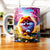 Tasse Chien Fluffy : chiot poméranien moelleux en champ fleuri
