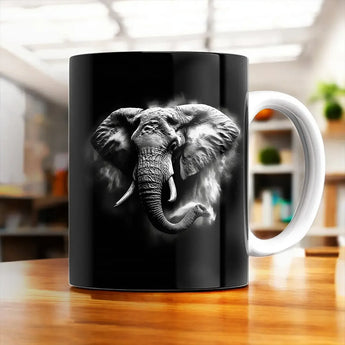 Mug Elephant Noir et Blanc - Les Bois d'Aurore