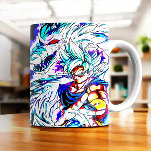 Tasse Goku MUI avec Goku Super Saiyan Bleu et esprit loup bleu-blanc