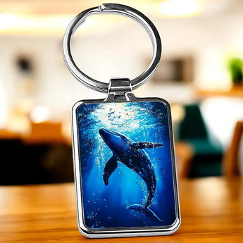 Porte Clé Baleine Bleue - Les Bois d'Aurore