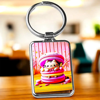 Porte Clé Chat Macaron - Les Bois d'Aurore