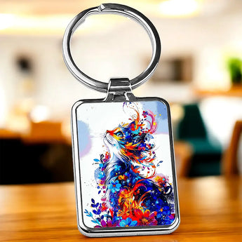 Porte Clé Chat Peinture - Les Bois d'Aurore