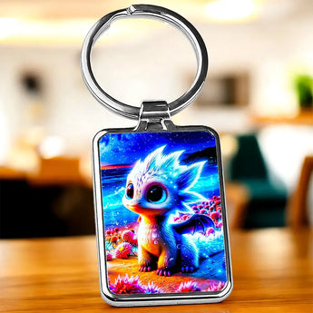 Porte Clé Dragon Blanc - Les Bois d'Aurore