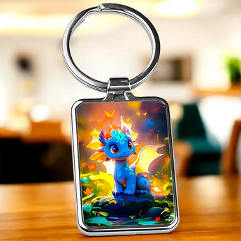 Porte Clé Dragon Bleu - Les Bois d'Aurore