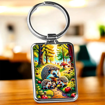 Porte Clé Hérisson Famille - Les Bois d'Aurore