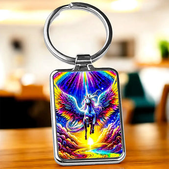 Porte Clé Licorne Arc en Ciel - Les Bois d'Aurore