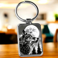 Porte Clé Loup Monochrome