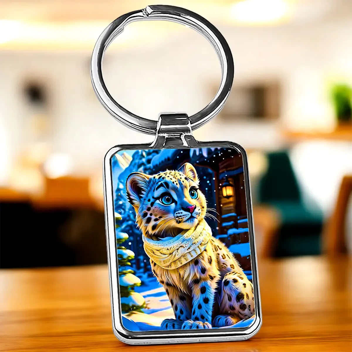 Porte Clé Panthère des Neiges - Les Bois d'Aurore