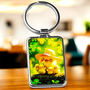 Porte Clé Poussin Famille - Les Bois d'Aurore