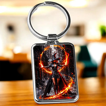 Porte Clé Sorcière Feu - Les Bois d'Aurore