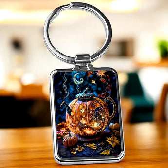 Porte Clé Théière Citrouille - Les Bois d'Aurore