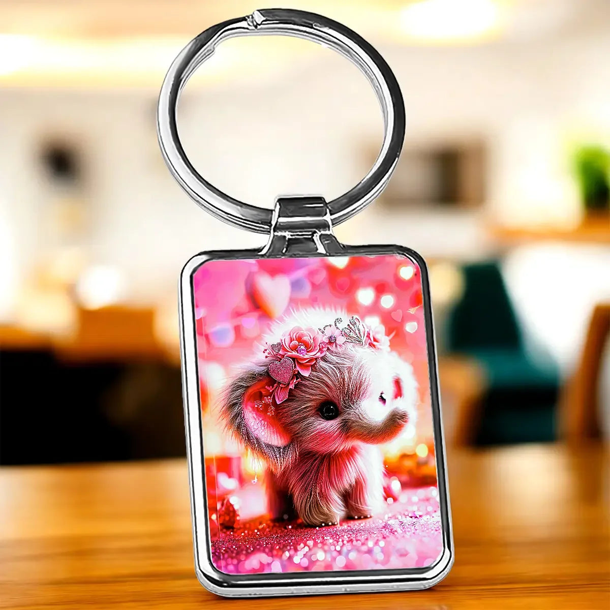 Porte Clé Éléphant Rose - Les Bois d'Aurore