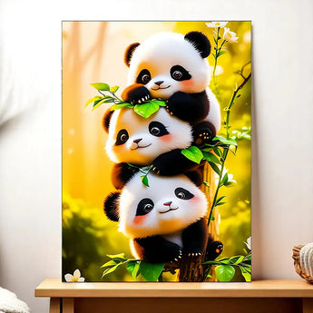 Tableau 3 petits Pandas - Les Bois d'Aurore