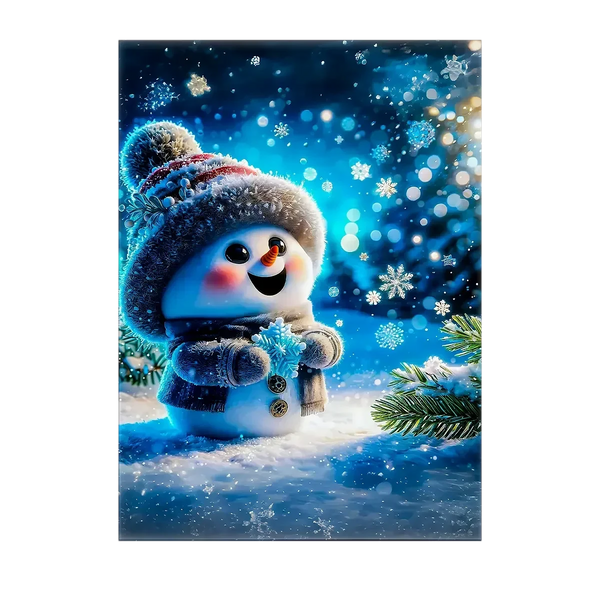 Tableau Bonhomme de Neige Mignon – 10x15 cm