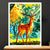 Cadre Blanc Cerf Dessin