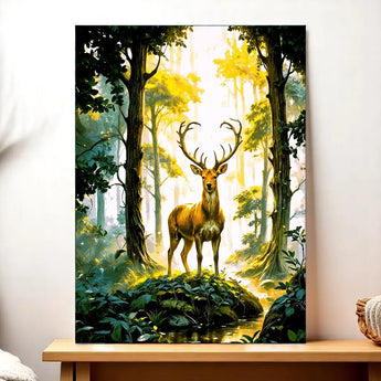 Tableau Cerf Forêt - Les Bois d'Aurore