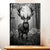 Affiche Cerf Noir et Blanc