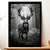 Cadre Noir Cerf Noir et Blanc