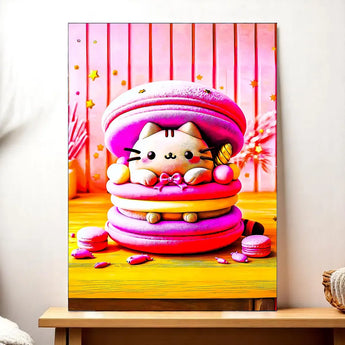 Tableau Chat Macaron - Les Bois d'Aurore