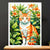 Cadre Blanc Chat Paisible