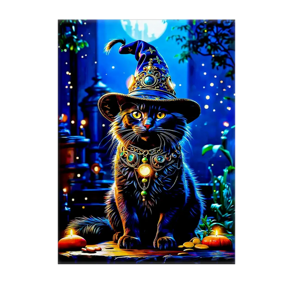 Tableau Chat Sorcier – 10x15 cm