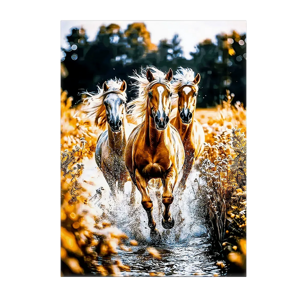 Tableau Chevaux Sauvages – 10x15 cm